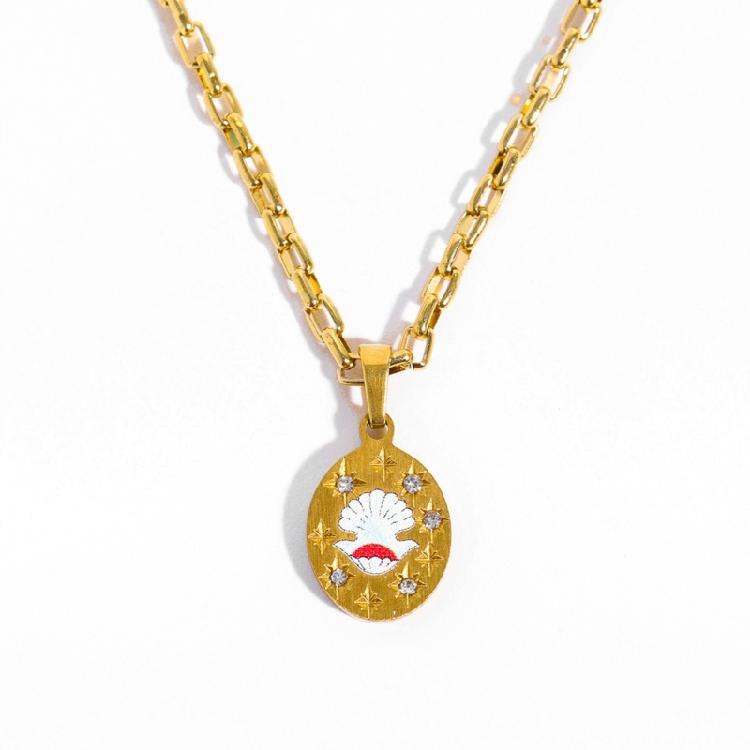 

Fashionable Pink Blossoms Necklace Stylish Handcrafted Necklace With Hand Painted Design For Daily Wear Gatherings