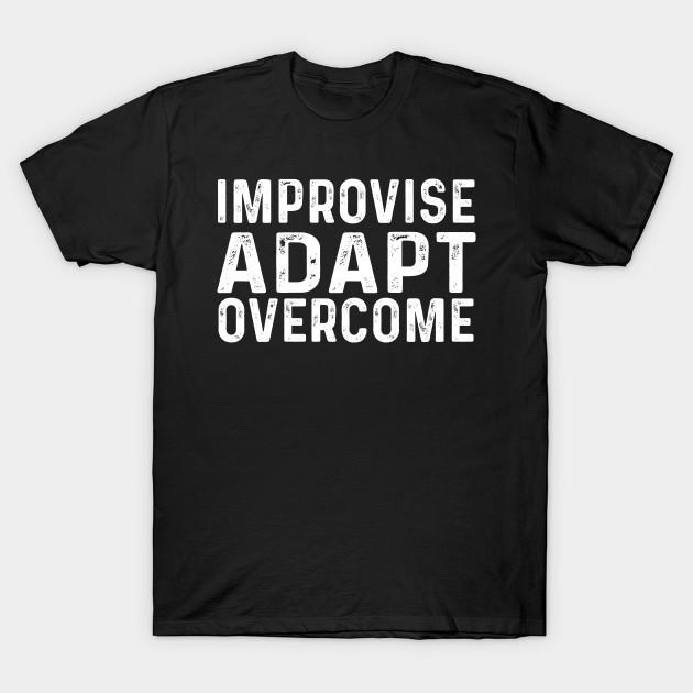 

Men Black Print T-shirt Improvise Adapte Overcome No-Cut Transfer Paper Print Cotton Tshirt 4XL чорний
