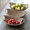 Nordic Style Plastic Rattan Woven Snack Basket for Coffee Table