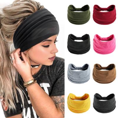 Bandeau de sport pour femmes, couleur unie, largeur réglable, bandeau de yoga hautement élastique et absorbant la transpiration, accessoires quotidiens