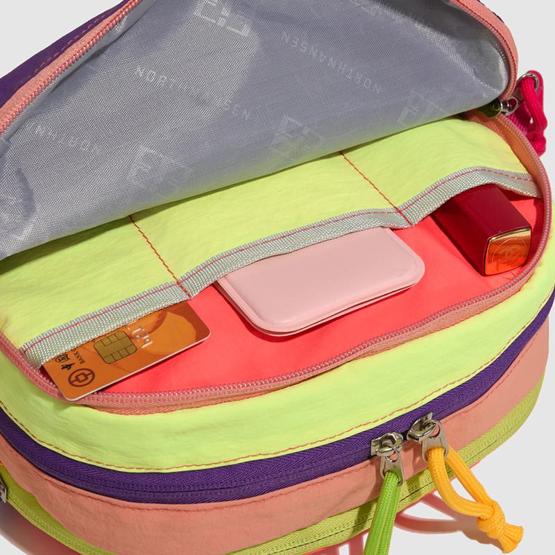 Spliced Contrast Shoulder Bag Multi-compartment Large Capacity Waterproof Crossbody Bag