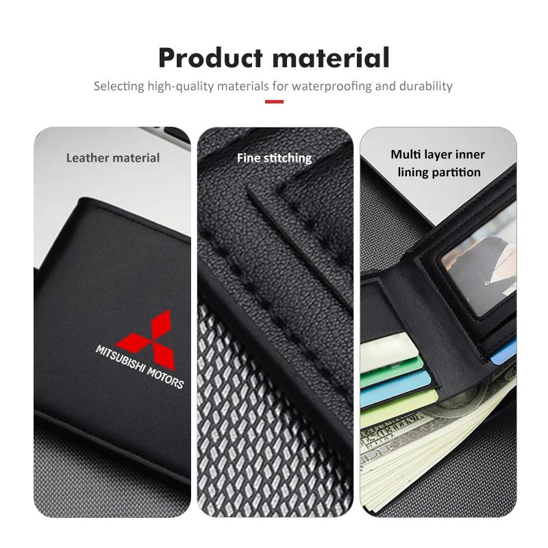 Men's RFID Blocking Slim Wallet Multi-Card Holder for Mitsubishi Eclipse Cross Xpander Mirage YG2