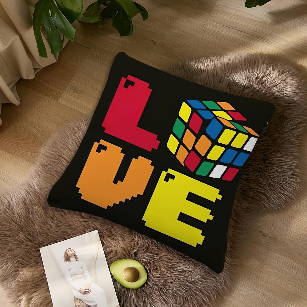 Game RRubik CCube Pillow Case Living Room Accent Couch Back Support Square Lounge Restful Nap Companion ?