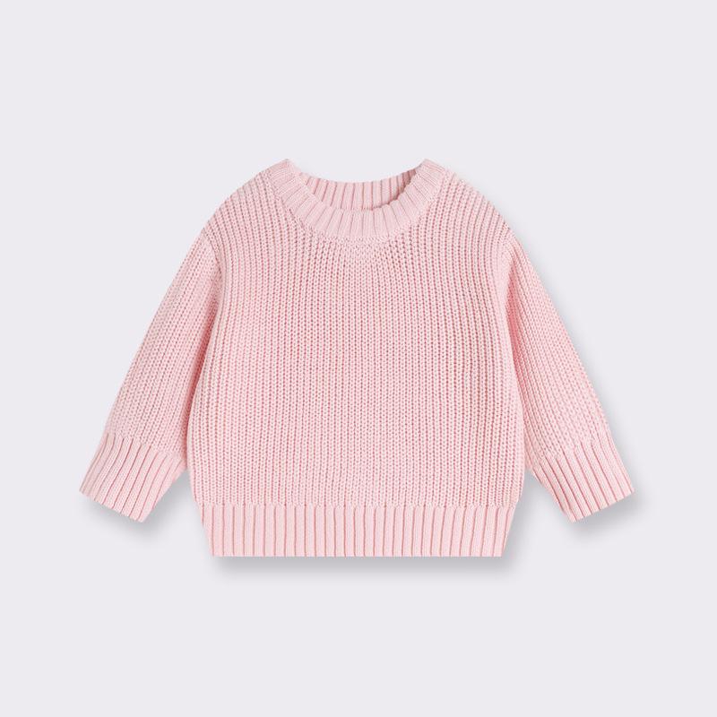 0-7 ans Pull d'hiver pour bébé Enfant en bas âge Enfant Garçon Fille Vêtements Manches longues Haut Basique Pull en maille Tricots Uni Pull pour bébé