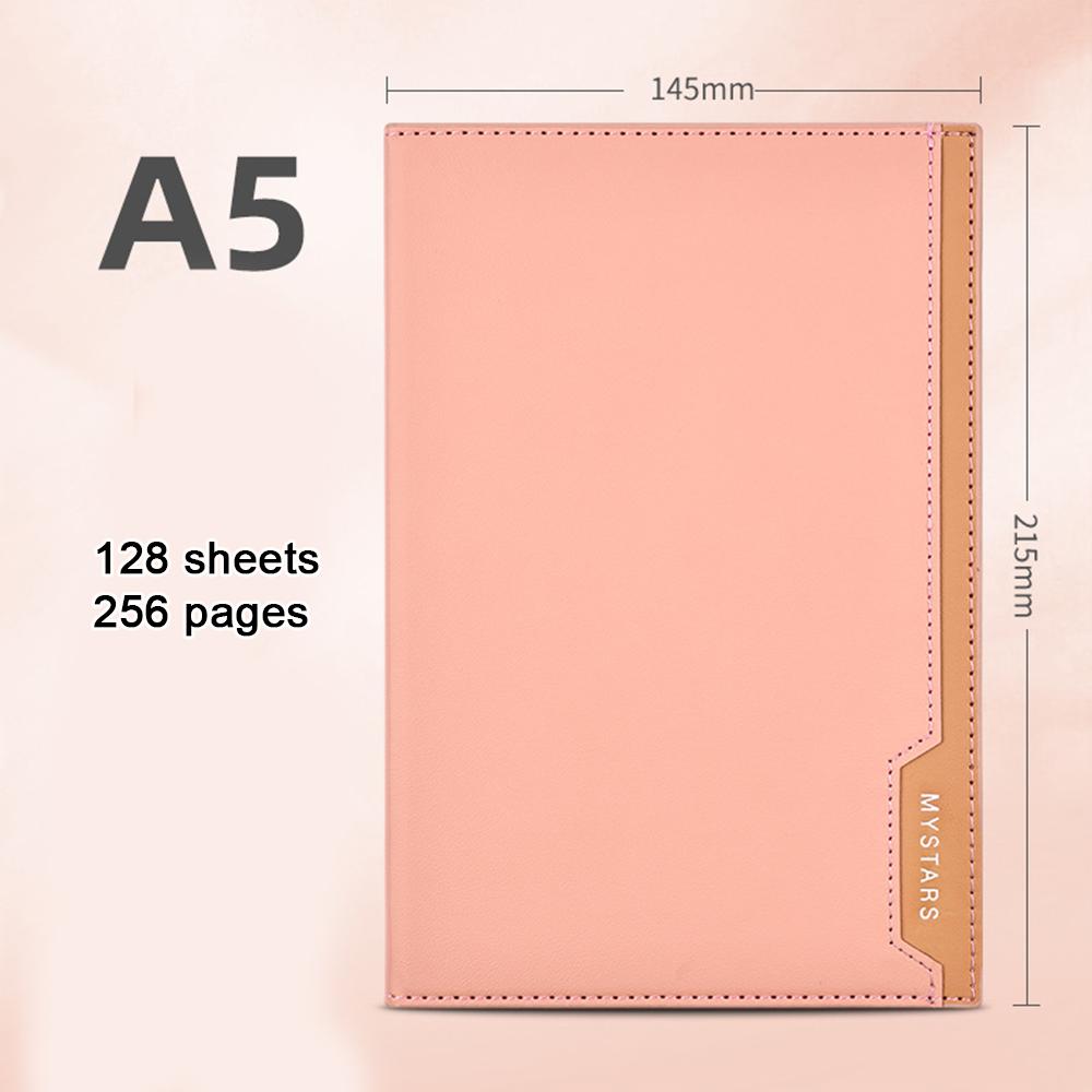 (Bezpłatne grawerowanie logo) Prosty notatnik studencki A5, protokoły spotkań biznesowych, notatnik skórzany, pamiętnik, 128 arkuszy, 256 stron