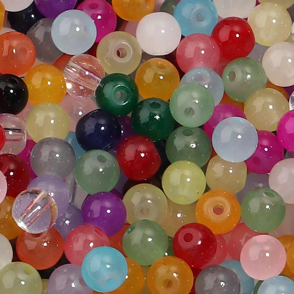 

60 шт. 8 мм Стеклянные Бусины Разноцветные Круглые Рассыпные Разделители для Изготовления Украшений DIY Ожерелья Браслеты Серьги Аксессуары для Брелока