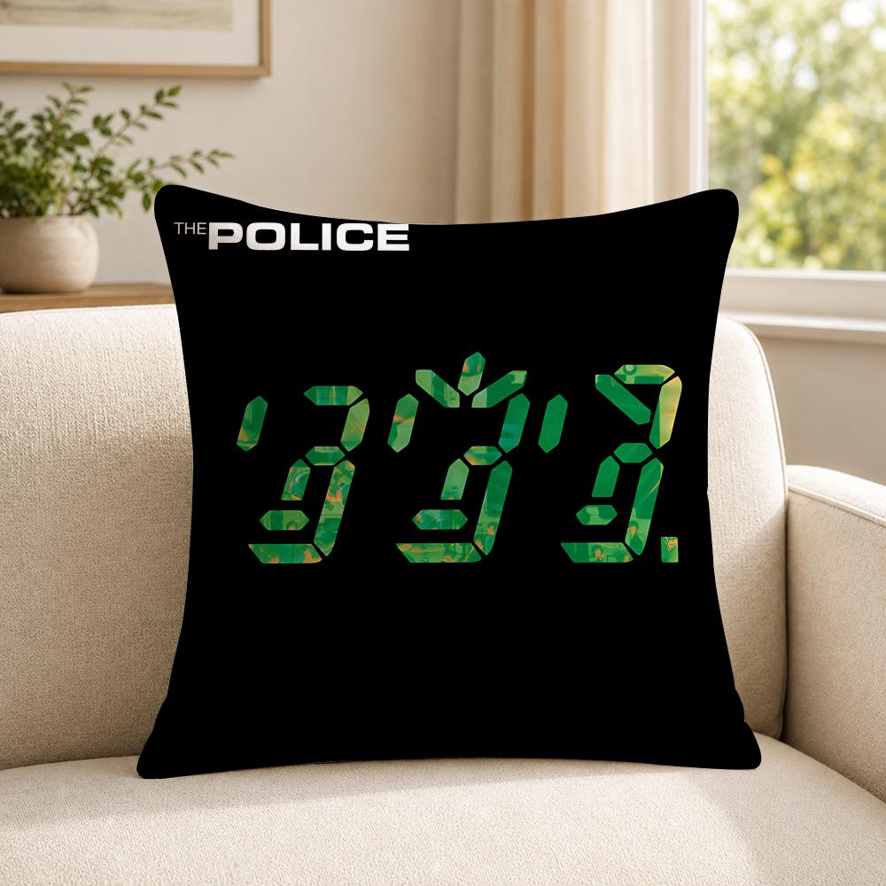 Band TThe PPolice Cushion Cover Soft Short Plush SkinFriendly Cushion Case for MultiScene Use