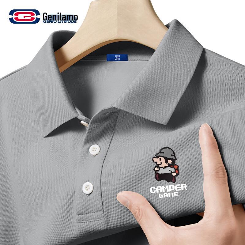 GENIOLAMODE Men s Quick-Dry Polo T-Shirt XL