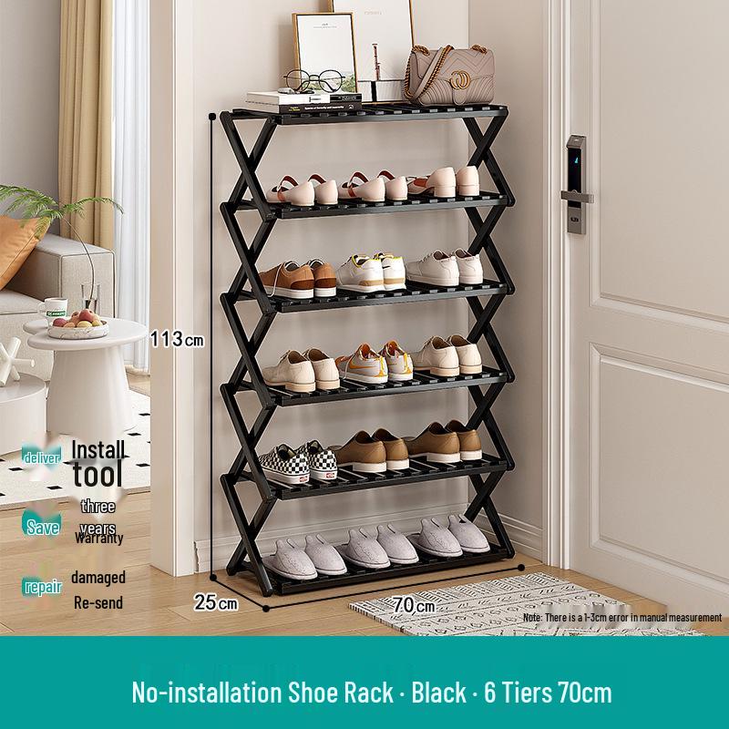 Compact Foldable Shoe Rack: Multi-Layer, No-Install, Space-Saving Storage for Indoor Entrances.