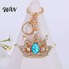 Rhinestone Keychain Pendant Sparkling Rhinestones Inlaid Crown Design Key Durable Metal Holder with Lobster Clasp Lightweight Car Bag Decoration Ring