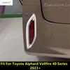 Car Rear Bumper Fog Light Lamp Frame Decoration Cover Trim Chrome Accessories For Toyota Alphard Vellfire 40 Series  2024
