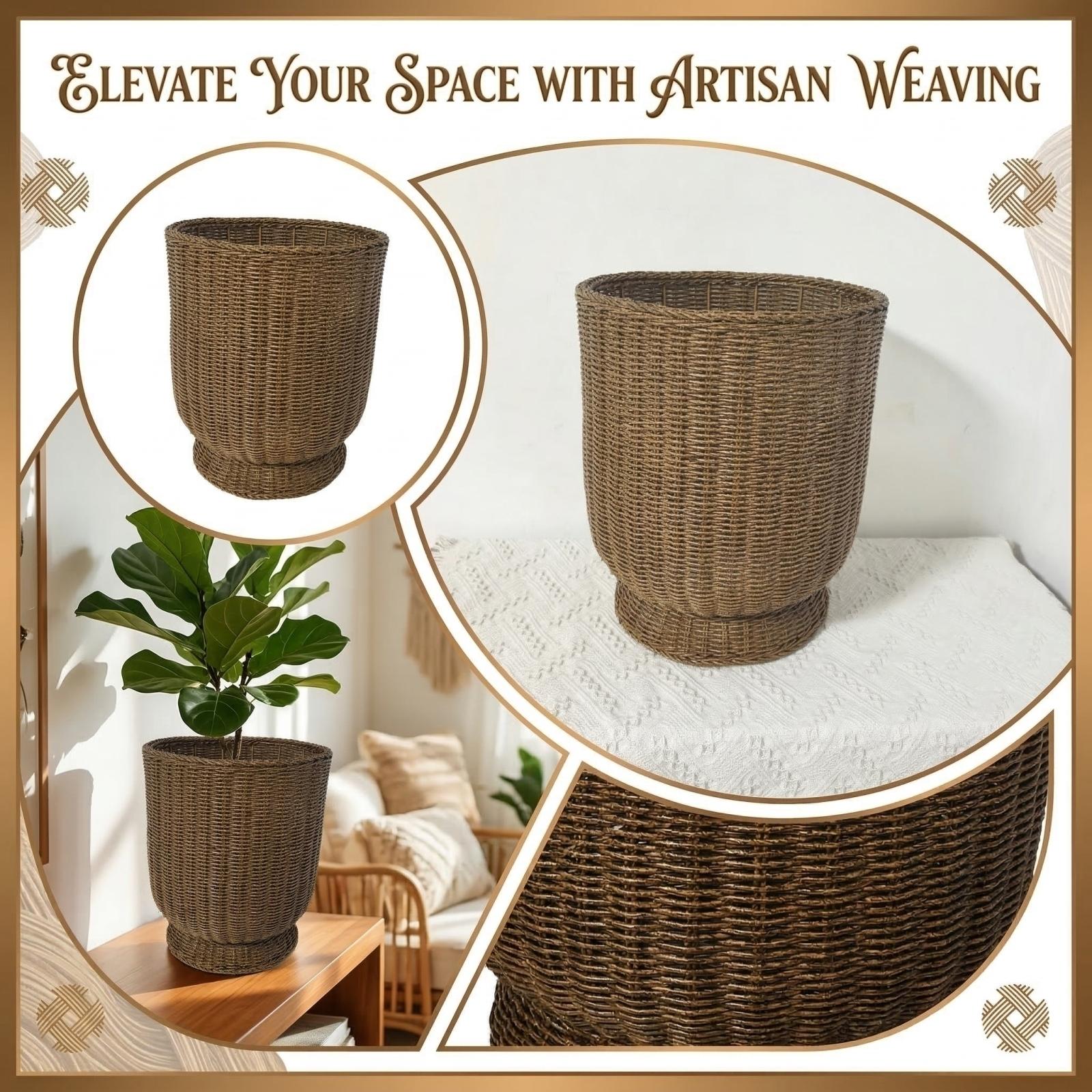 

16-inch Woven Flower Pot - The Perfect Gift For Friends. One Size