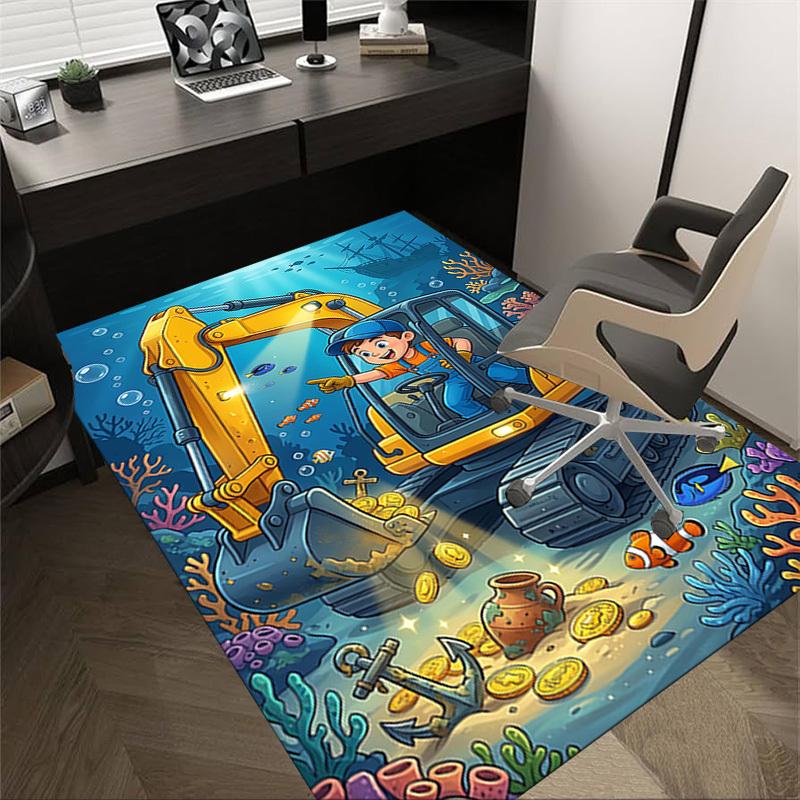 

1PC Underwater Excavator Gold Coins Non-Slip Floor Carpet Compatible for Office&Living Room&Bedroom&Dining room - Soft & Pattern, Vibrant Colors-H034 60cm by 90cm