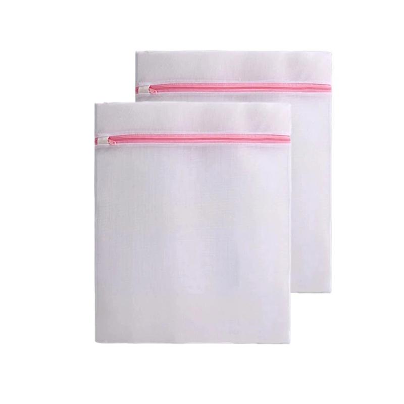 Fine Mesh Laundry Bags Pink Zipper Durable Large Capacity Delicate Lingerie Washing Bag Anti-deformation Clothes Storage Pouch