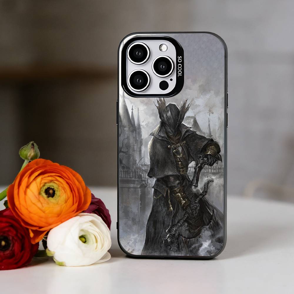 Game B-Bloodborne Phone Case For iPhone 17,16,15,14,13,12,11 Plus,Pro Max,XS,Colorful Silver Phone case Funda Cover