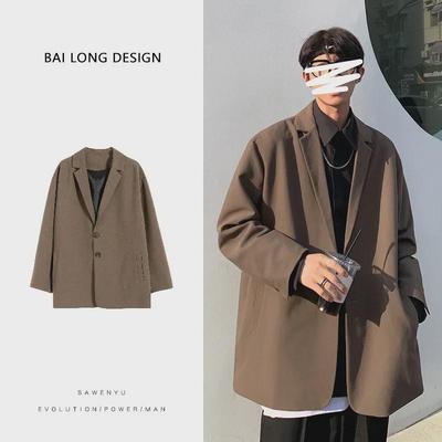 Men's Casual Loose-Fit Street Style Suit Jacket - Trendy Hong Kong & Korean Fashion
