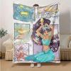 1pc, Princess Jasmine Home Decor Blanket: A Cozy Flannel Throw for Bedroom, Living Room, Travel, Camping, Car