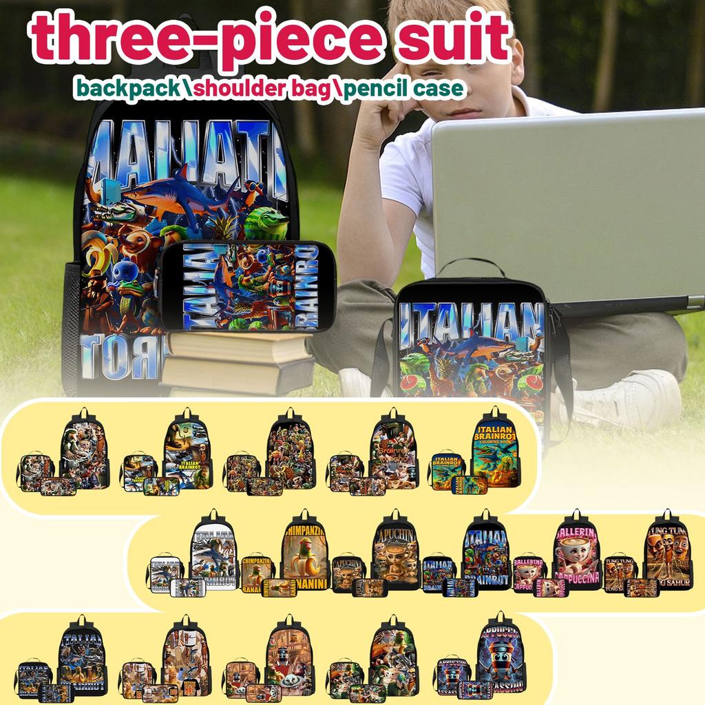 Cartoon Printing Casual Shoulder Bag Junior High School Students Large Capacity Backpacks
