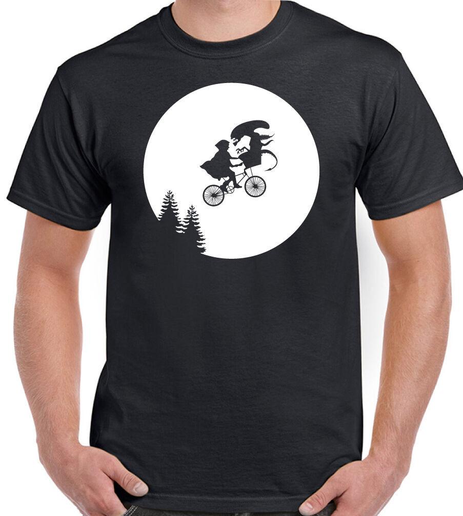 26 Alien E.T. Parody Mens Funny T-Shirt Bike Moon Mash Up Unisex T-Shirt M