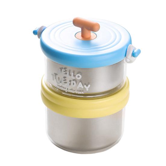 Mehrschichtige Brotdose Edelstahl Isoliert Bento Box mit herausnehmbarem Fach Auslaufsicher Tragbar Tragbarer Essensbehälter für Büro Fitnessstudio Picknick Reisen