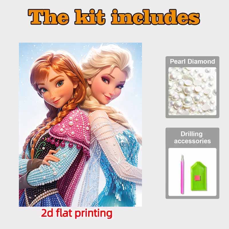 Disney Pearl Painting Anna and Elsa Pearl Art Painting Kit Art Pearl Painting Kit Adult Beginner Gift Creative Home Wall Decor