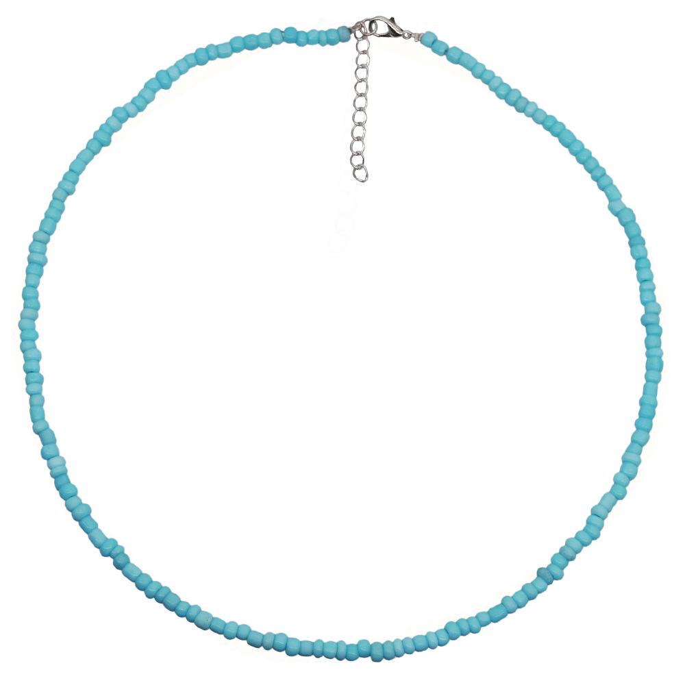 Trendige bunte Reisperlenkette für Damen - Böhmischer Stil Choker-Kette Accessoire