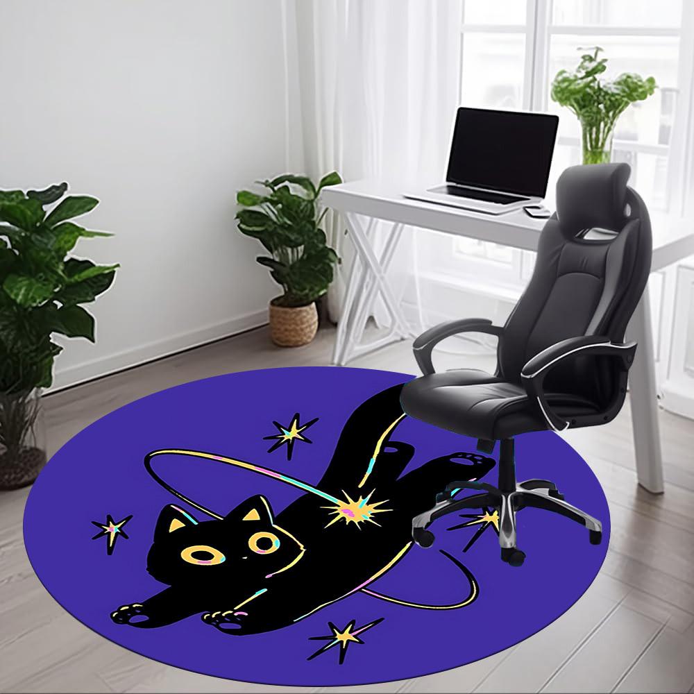 1 Stück Hexerei Magie Büro Runder Teppich, Unter Bürostühlen Schlafzimmer Wohnzimmer Heimdekoration, Raumdeko
