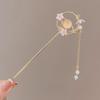 Elegant Chinese Style Hair Accessories Vintage Spring Flower Element Hairpins Light Luxury Tassel Hair Stick For Women Girls