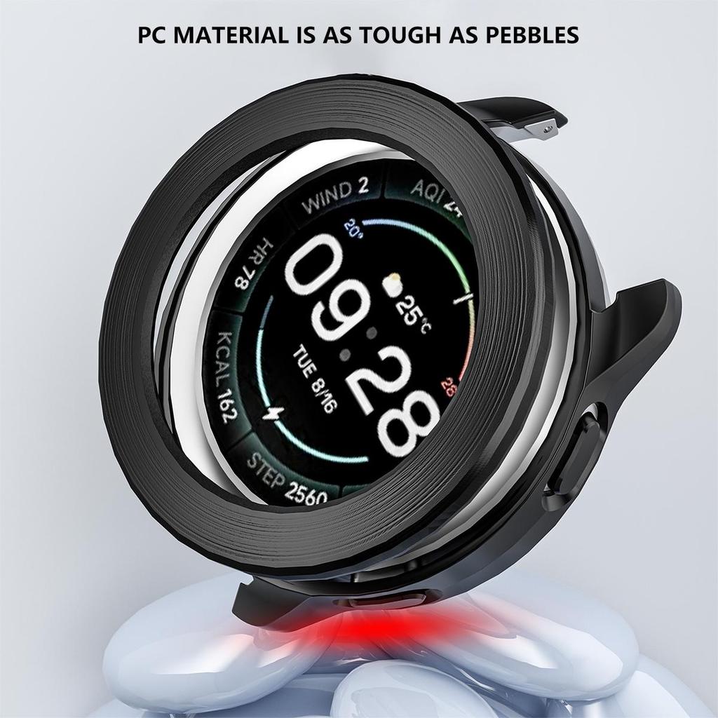 Hülle für Xiaomi Mi Watch S3 Hülle Zubehör PC Schutzhülle für Mi Watch S3 Galvanisierte Drahtzieh-Hohle Hülle+Lünette Wir