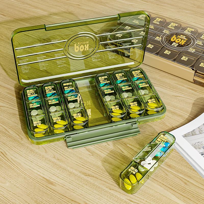 Portable Weekly Pill Organizer - 3 Daily Slots, Large Capacity, 7-Day Medication Reminder Box