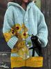 2025 New Style Hooded Jacquard Imitation Wool Cardigan – Loose Fit for Autumn/Winter