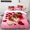 Red Rose King Queen Duvet Cover 3D Beautiful Flowers Theme Bedding Set for Women Girls Romantic Floral Quilt Cover Pillowcase
