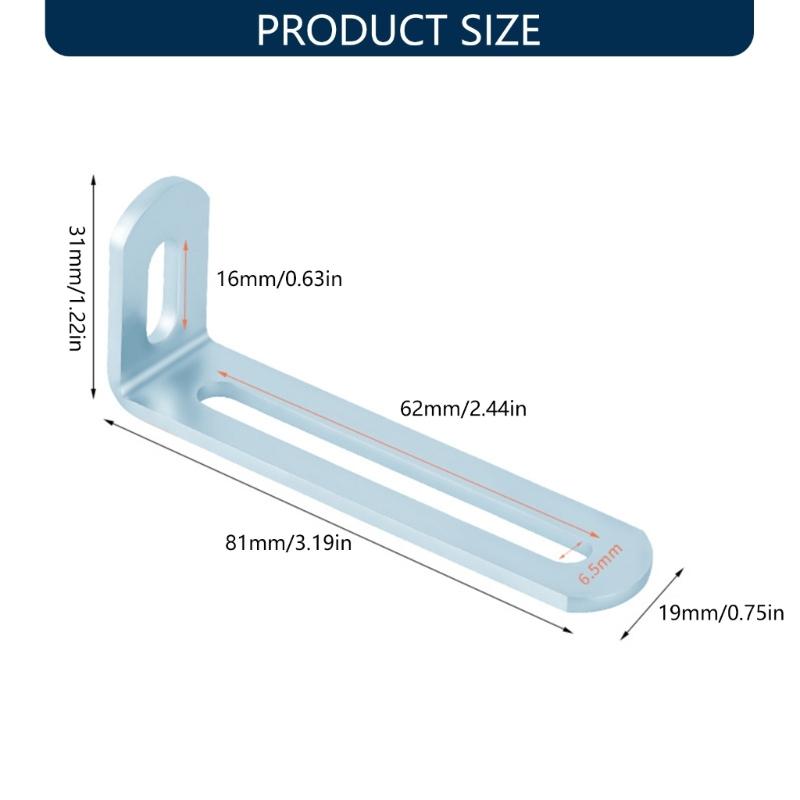 10Pcs Iron L Shaped Corner Brackets Fixer Double Slot Fixing Brackets For Wall Shelving Bookcases Easy Installation