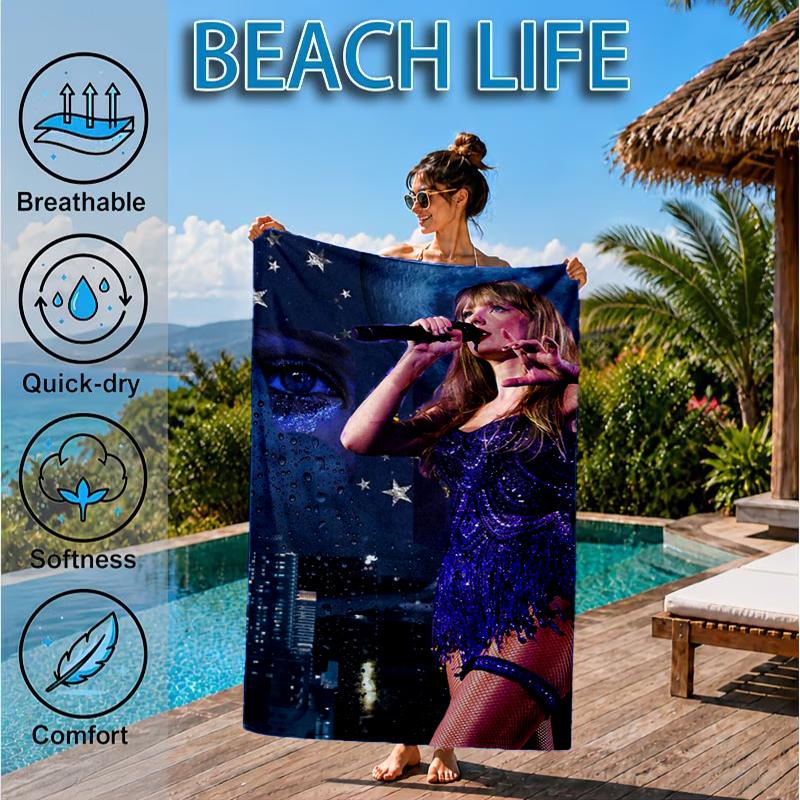 Taylor Music Beach Towel, Microfiber Beach Towel, Perfect For Pool, Beach, Travel, Home Decor Beach Party Fan Gifts