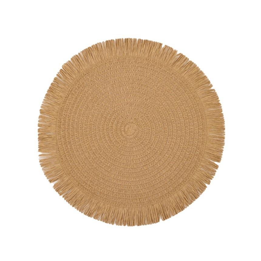 1PC Round Linen Solid Color Dining Table Mat Fashion Style Western Dining Table Bowl Cup Placemats Table Decoration