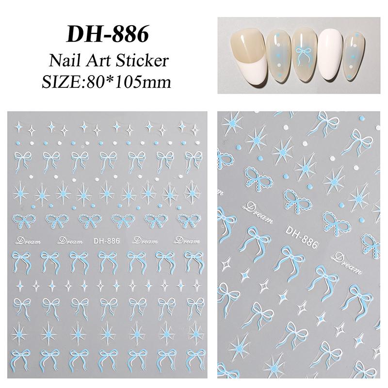 

Лента бант нейл-арт наклейка универсальный горошек четыре звезды сделай сам самоклеящиеся слайдеры наклейки аксессуары для женщин девочек