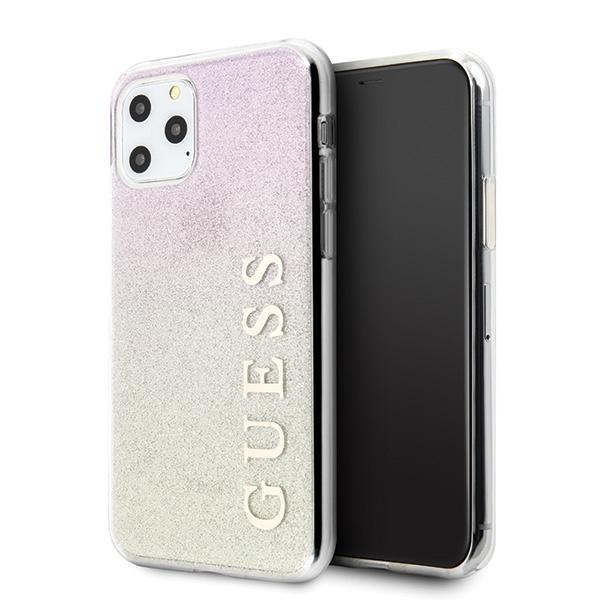 Guess Guhcn65Pcuglgpi Iphone 11 Pro Maxróżowo-Złoty/Gold Pink Hard Case Gradient Glitter