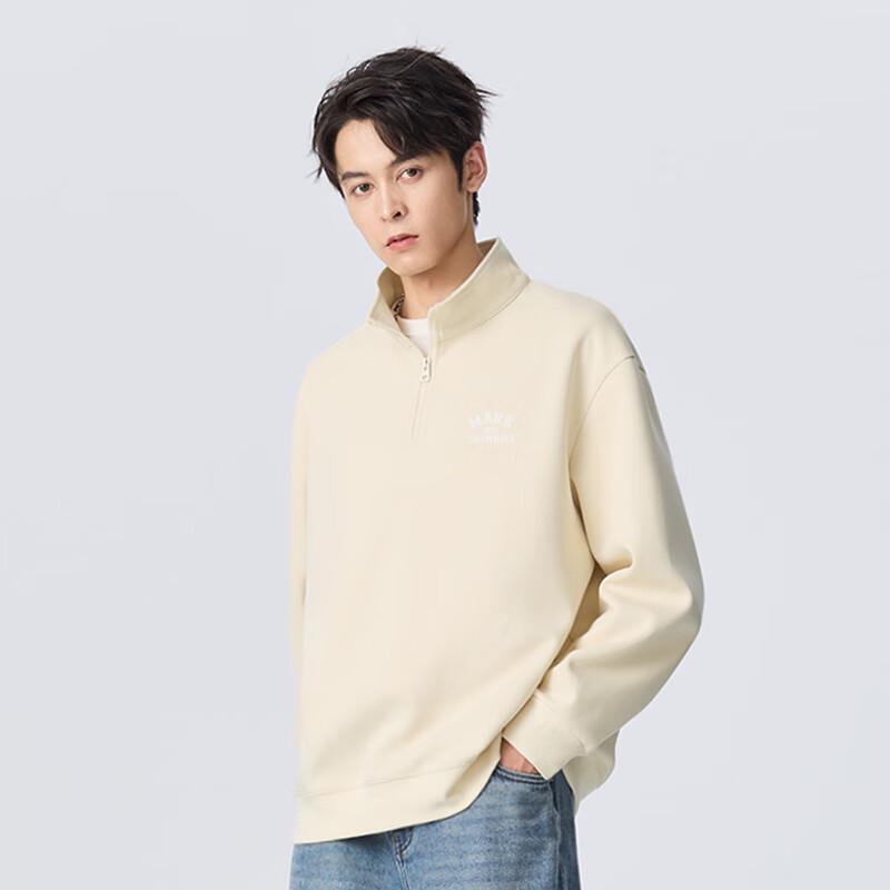 Mark Fairwhale Men's Autumn Loose Half-Zip Stand Collar Sweatshirt