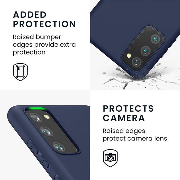 Protective Case - BOOLING - Samsung Galaxy S20 - Silicone - Shockproof - Navy Blue