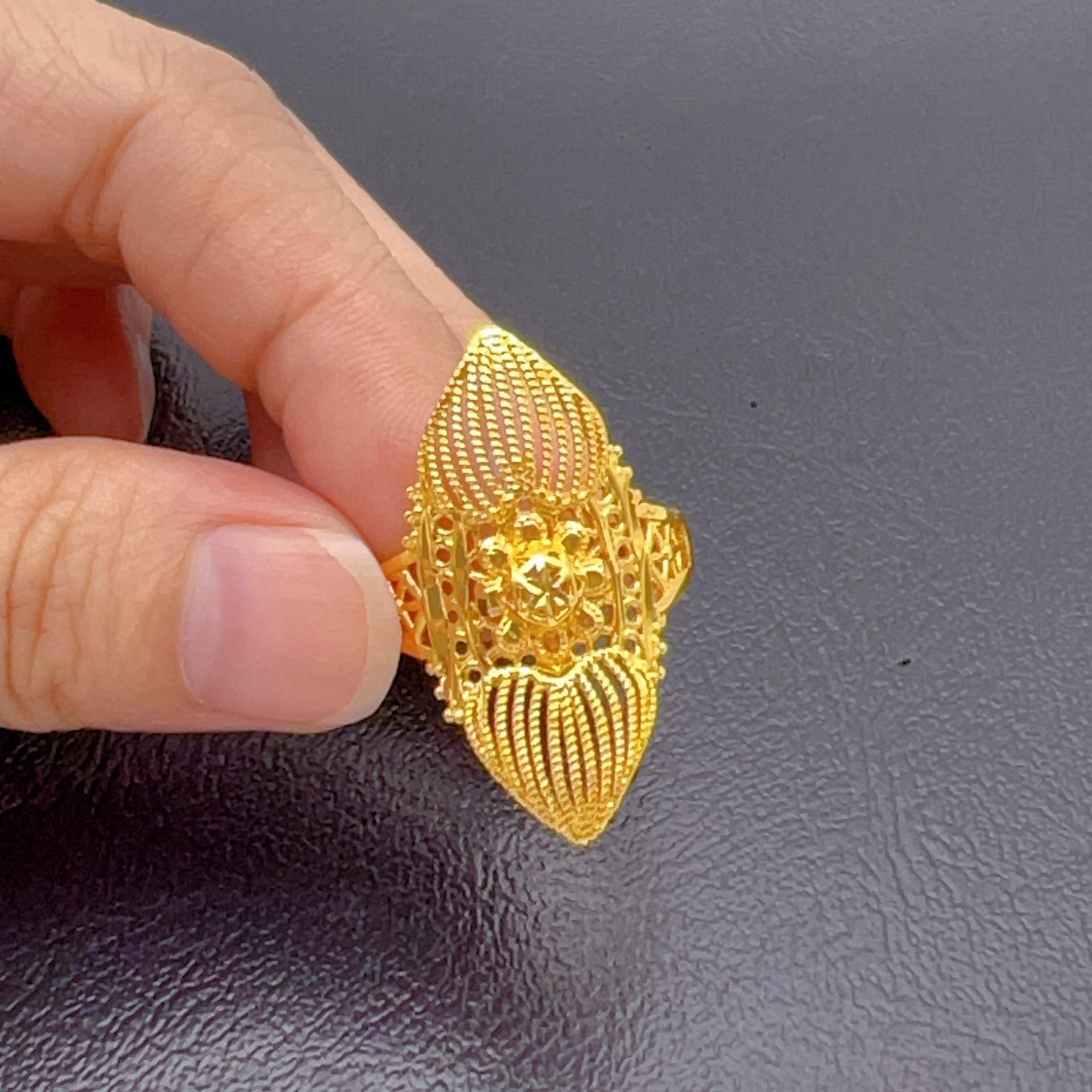Women s Middle East Dubai 24K Material Ring African Bridal Jewelry Adjustable Size Ring Niche Ring 2026 Resizable