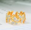 Woman Styling Butterfly Gold Ring Brass Plating Wedding Romantic Fashion Gift