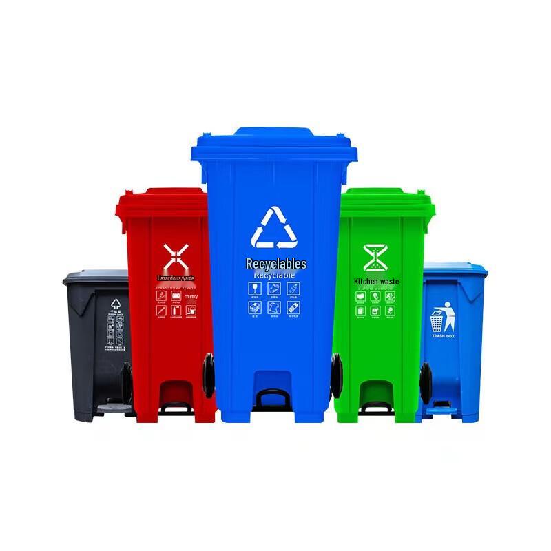 Outdoor Foot Pedal Classified Waste Bin