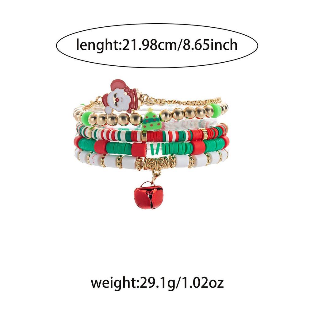 European & American Christmas Reindeer Beaded Bracelet: Creative Women's Holiday Jewelry