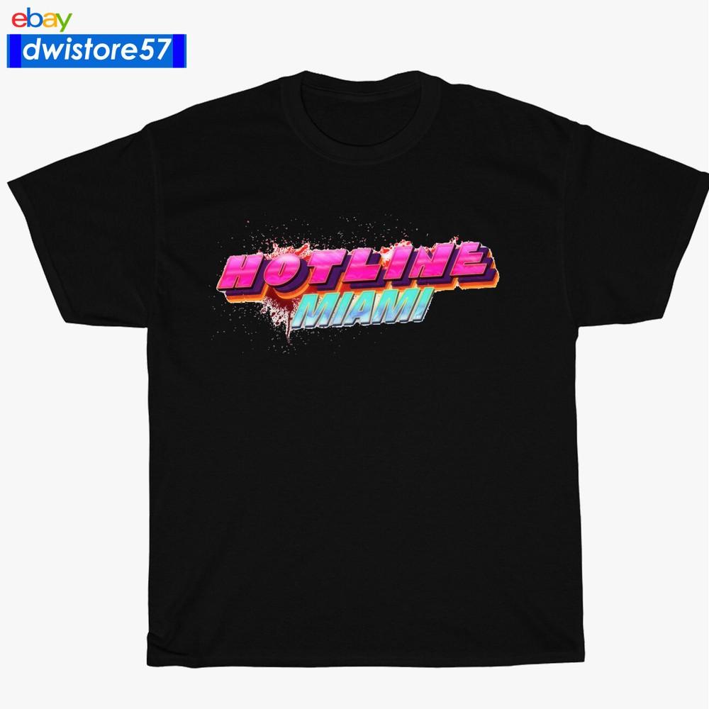 Новая футболка Hotline Miami Логотип Игр Черный/Темно-синий/Белый/Серый Футболка S-5XL Унисекс Футболка M