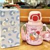Cartoon Kids Thermos Cup with Sleeve, 316 Stainless Steel, Anti-Fall Straw, Portable & Cute for Students