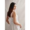 Casual Long Dress Women Floral Print Square Neck A-line Linen Summer Dress