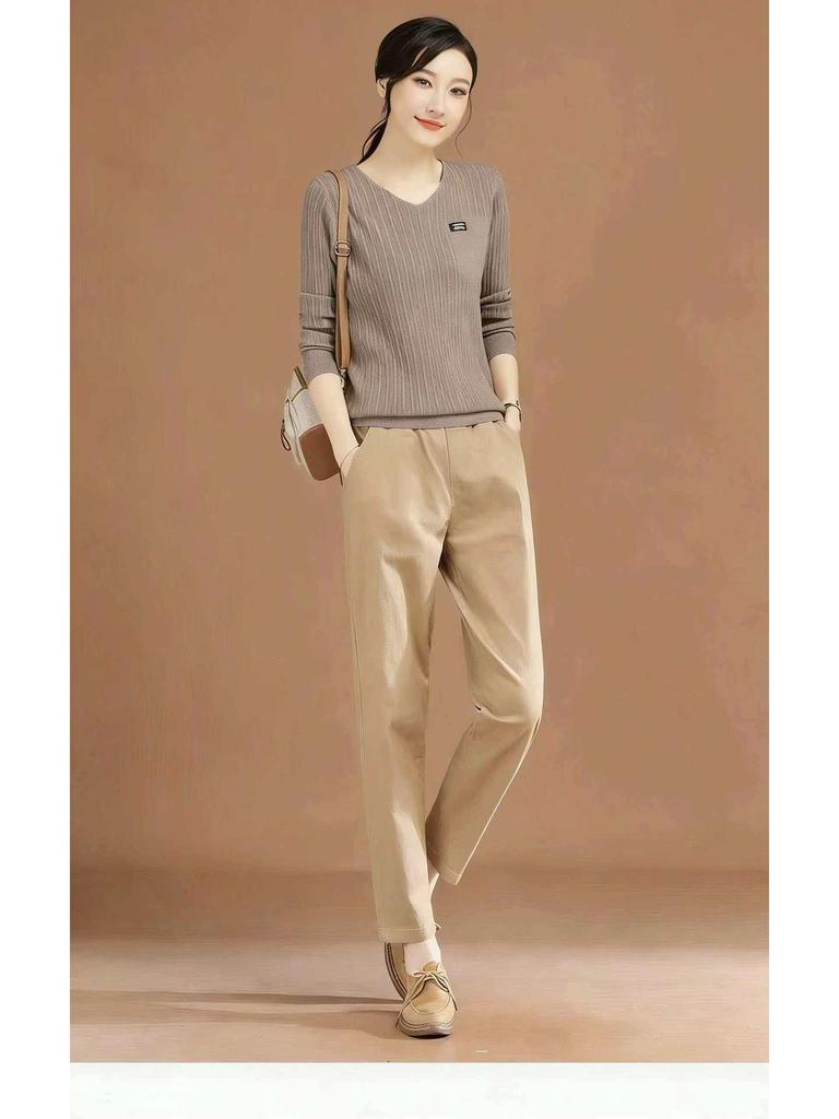 Women's Retro Carrot Harem Pants - Spring/Summer 2026 Collection, Casual Straight-Leg, Slimming Fit