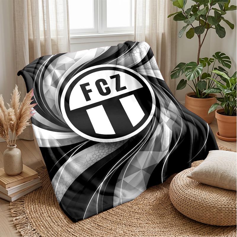FC Zürich Morbida Coperta in Pile di Flanella Leggera Accogliente Calda Coperta da Lancio per Divano Letto Arredamento per la Casa