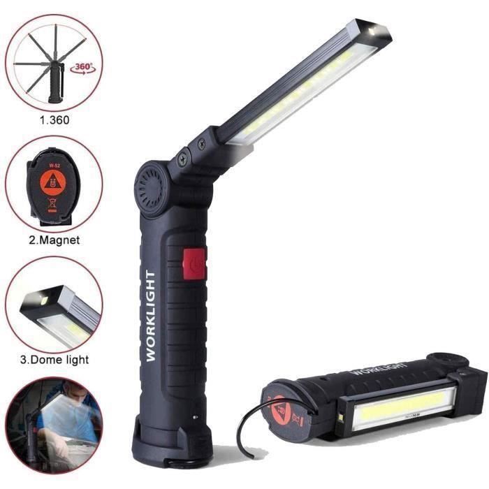 Lampe de Travail - LED - Rechargeable - 800LM - 5 Modes - Imperméabilisante