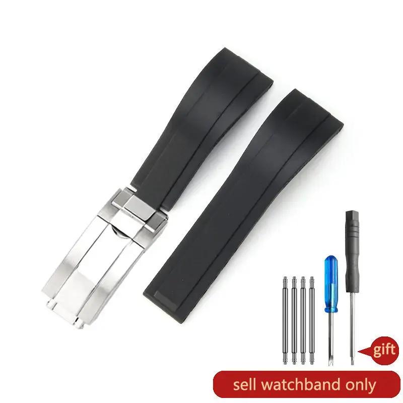 Paski do zegarka Daytona Yacht Log Czarny Zielony Water Ghost Zakrzywione zakończenie 20mm Silikonowy Wypukły Interfejs Czerwony Niebieski Pasek do zegarka